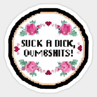 Suck a Dick - Funny Cross Stitch Sticker